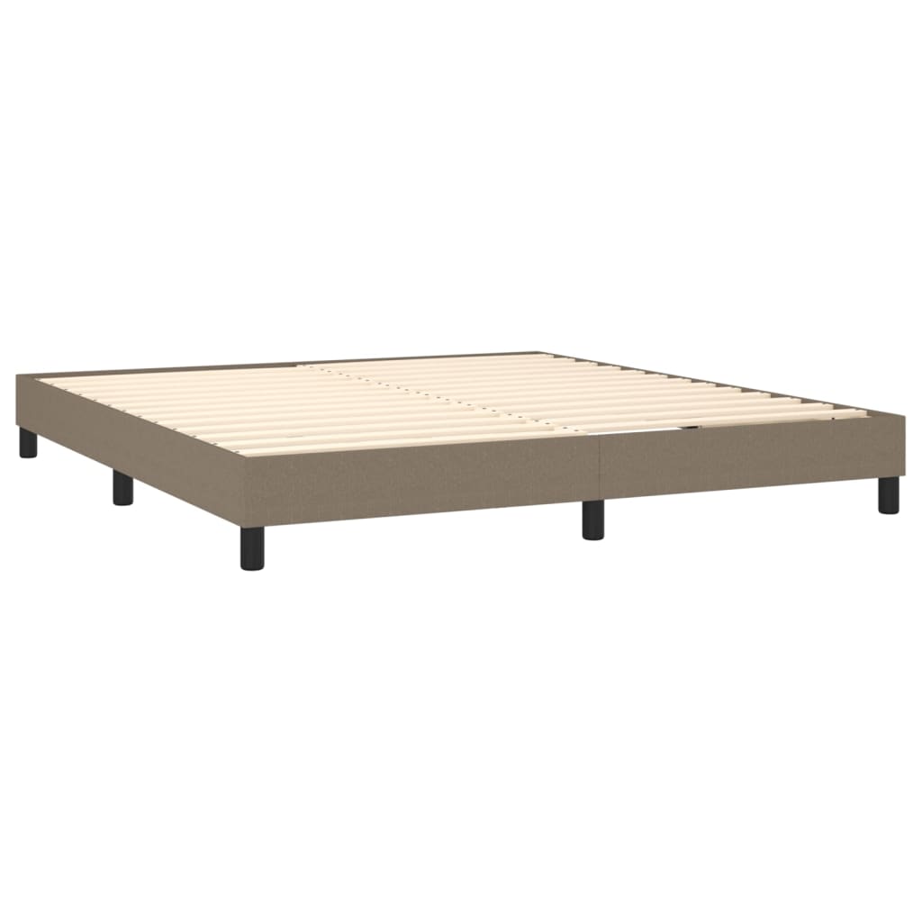 vidaXL Κρεβάτι Boxspring με Στρώμα & LED Taupe 160x200 εκ. Υφασμάτινο