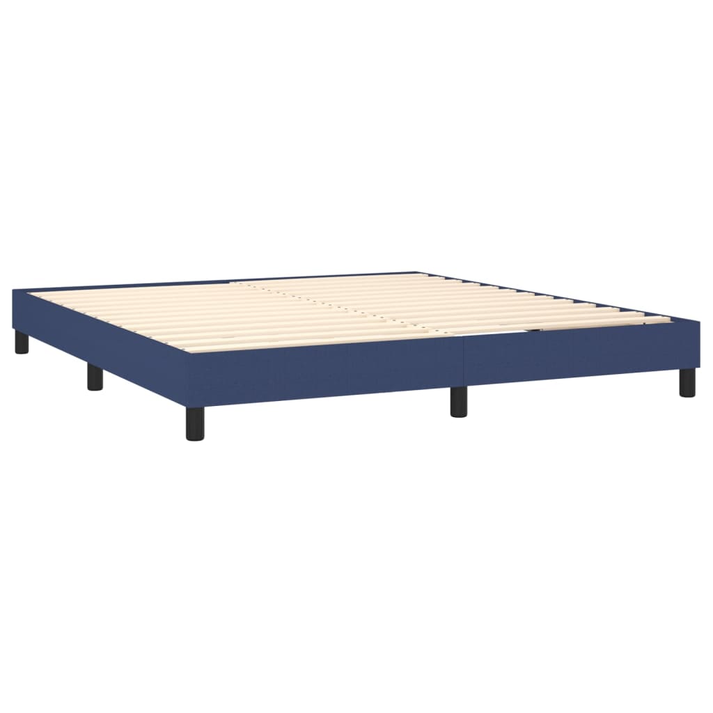vidaXL Κρεβάτι Boxspring με Στρώμα & LED Μπλε 160x200 εκ. Υφασμάτινο
