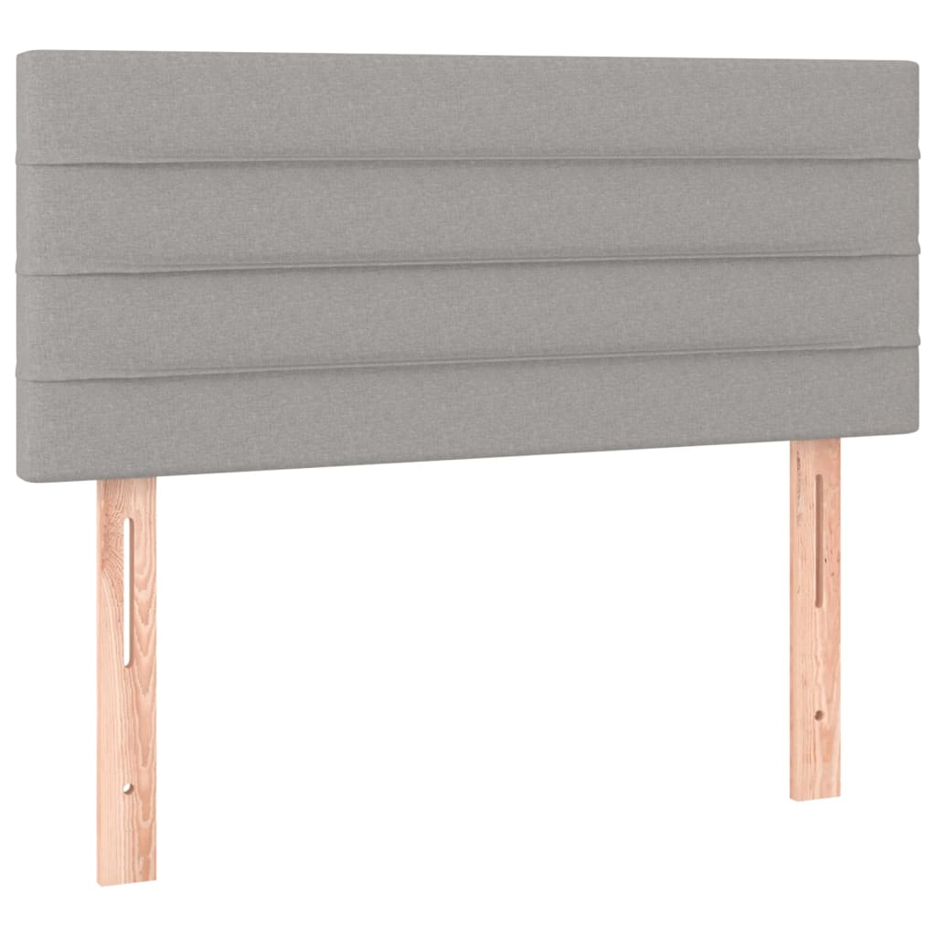 vidaXL Κρεβάτι Boxspring με Στρώμα & LED Αν.Γκρι 90x190 εκ. Υφασμάτινο