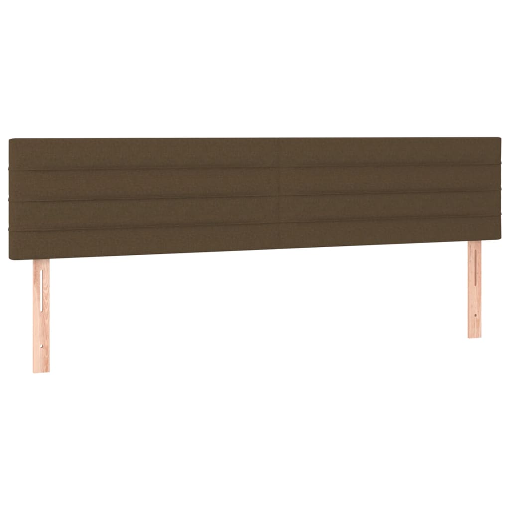 vidaXL Κρεβάτι Boxspring με Στρώμα & LED Σκ.Καφέ 180x200εκ. Υφασμάτινο