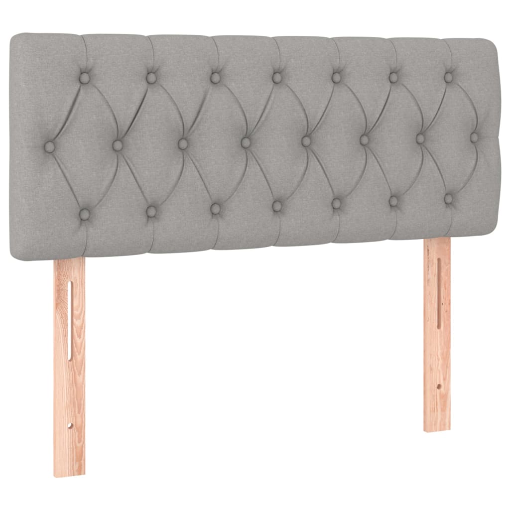 vidaXL Κρεβάτι Boxspring με Στρώμα & LED Αν.Γκρι 90x190 εκ. Υφασμάτινο