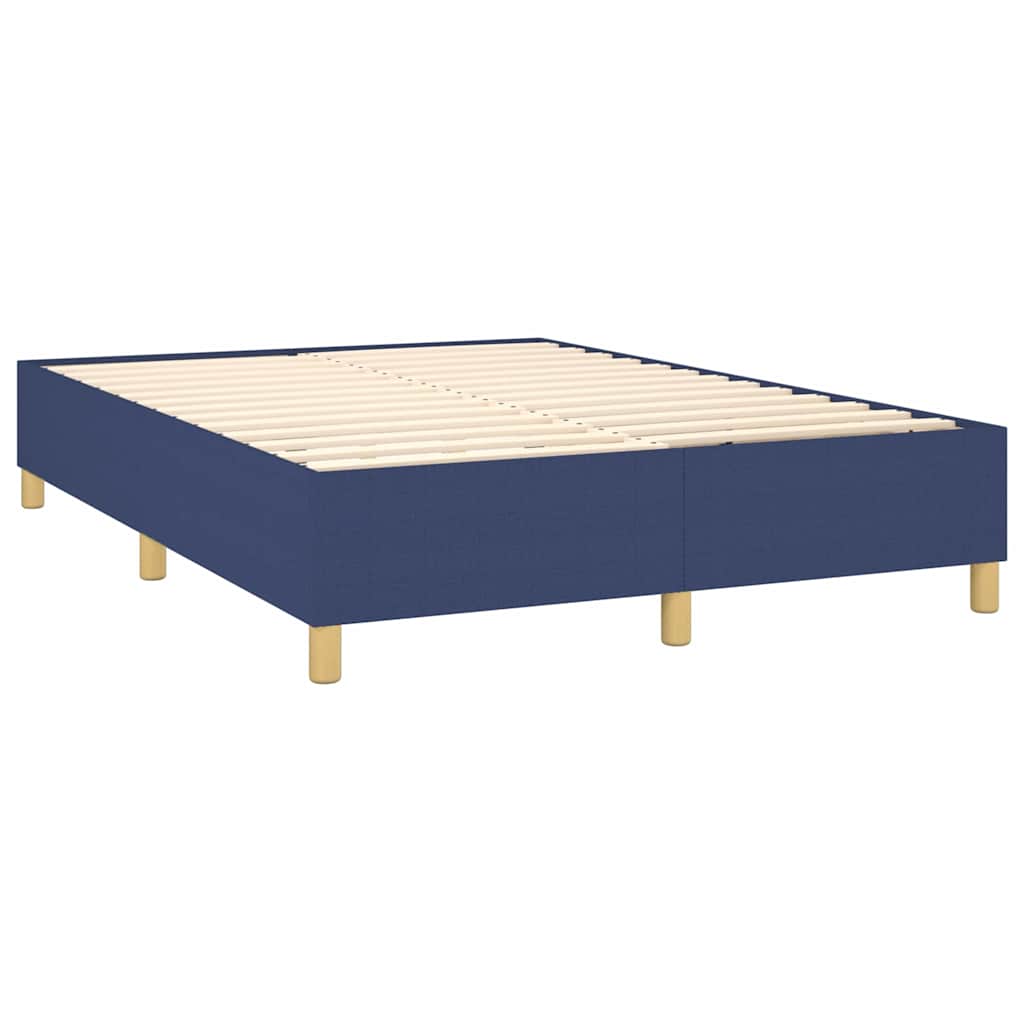 vidaXL Κρεβάτι Boxspring με Στρώμα & LED Μπλε 140x200 εκ. Υφασμάτινο