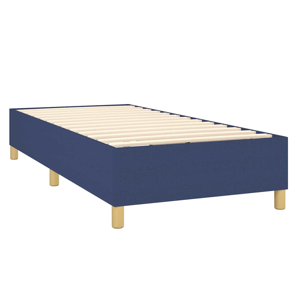 vidaXL Κρεβάτι Boxspring με Στρώμα & LED Μπλε 90x190 εκ. Υφασμάτινο