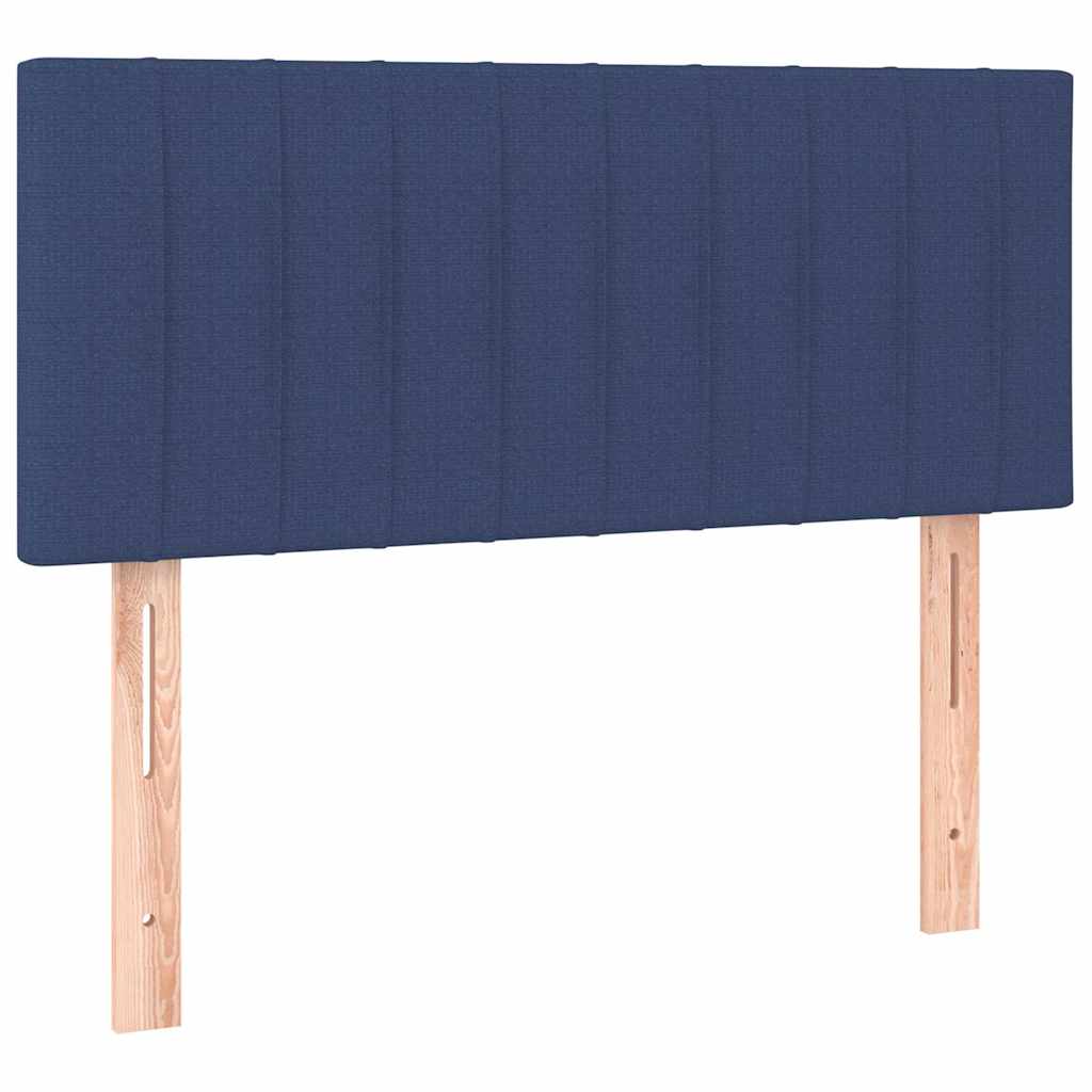 vidaXL Κρεβάτι Boxspring με Στρώμα Μπλε 90x200 εκ.Υφασμάτινο