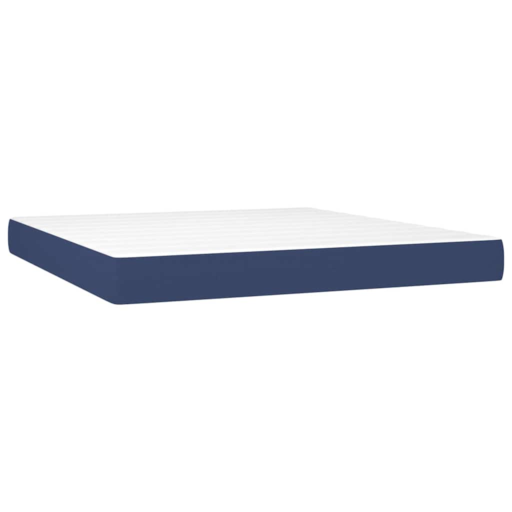 vidaXL Κρεβάτι Boxspring με Στρώμα Μπλε 160x200 εκ. Υφασμάτινο