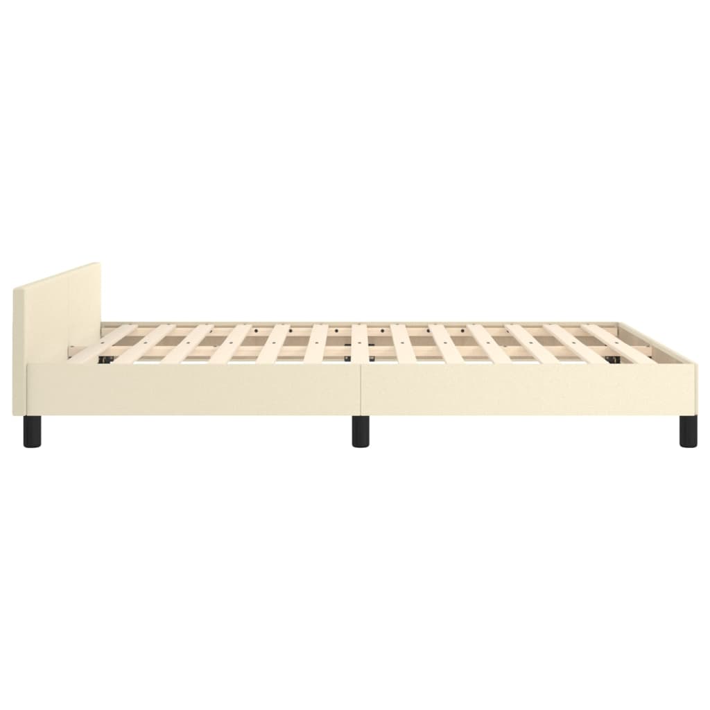 vidaXL Πλαίσιο Κρεβατιού με Κεφαλάρι Κρεμ 140x200 εκ. Συνθετικό Δέρμα