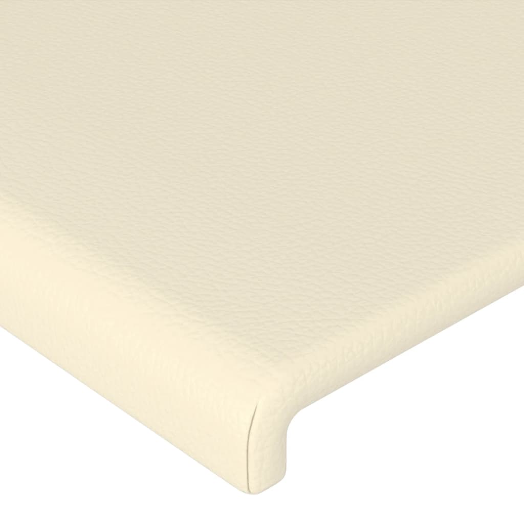 vidaXL Πλαίσιο Κρεβατιού με Κεφαλάρι Κρεμ 160x200 εκ. Συνθετικό Δέρμα