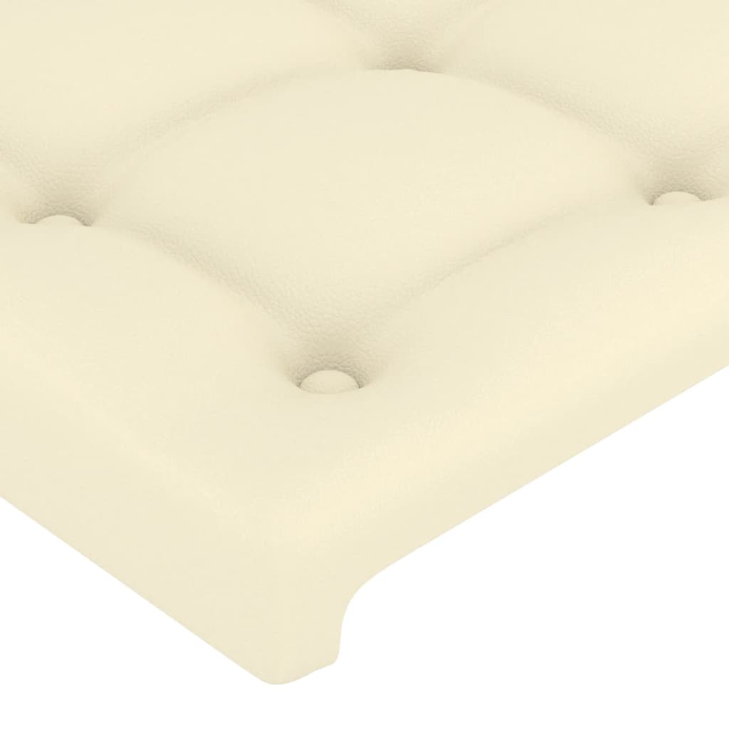 vidaXL Πλαίσιο Κρεβατιού με Κεφαλάρι Κρεμ 140x200 εκ. Συνθετικό Δέρμα
