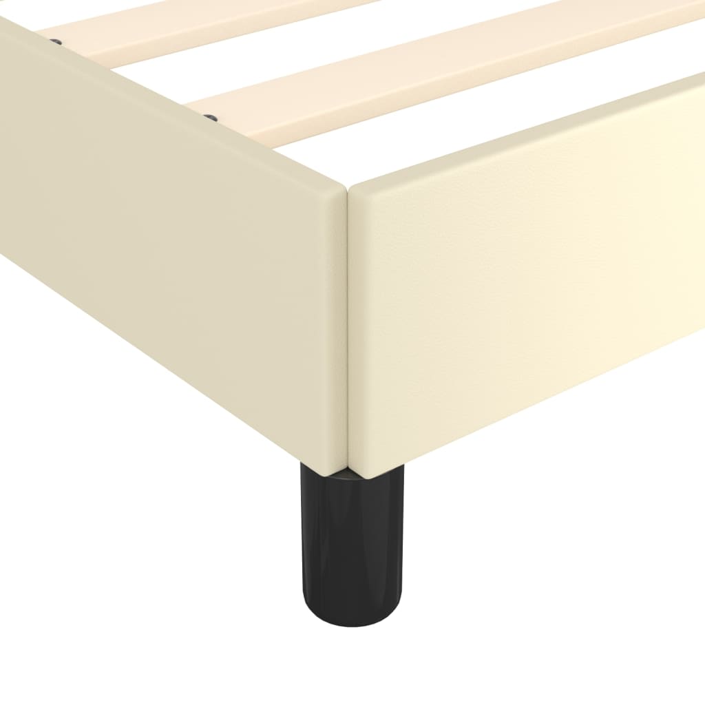vidaXL Πλαίσιο Κρεβατιού με Κεφαλάρι Κρεμ 160x200 εκ. Συνθετικό Δέρμα