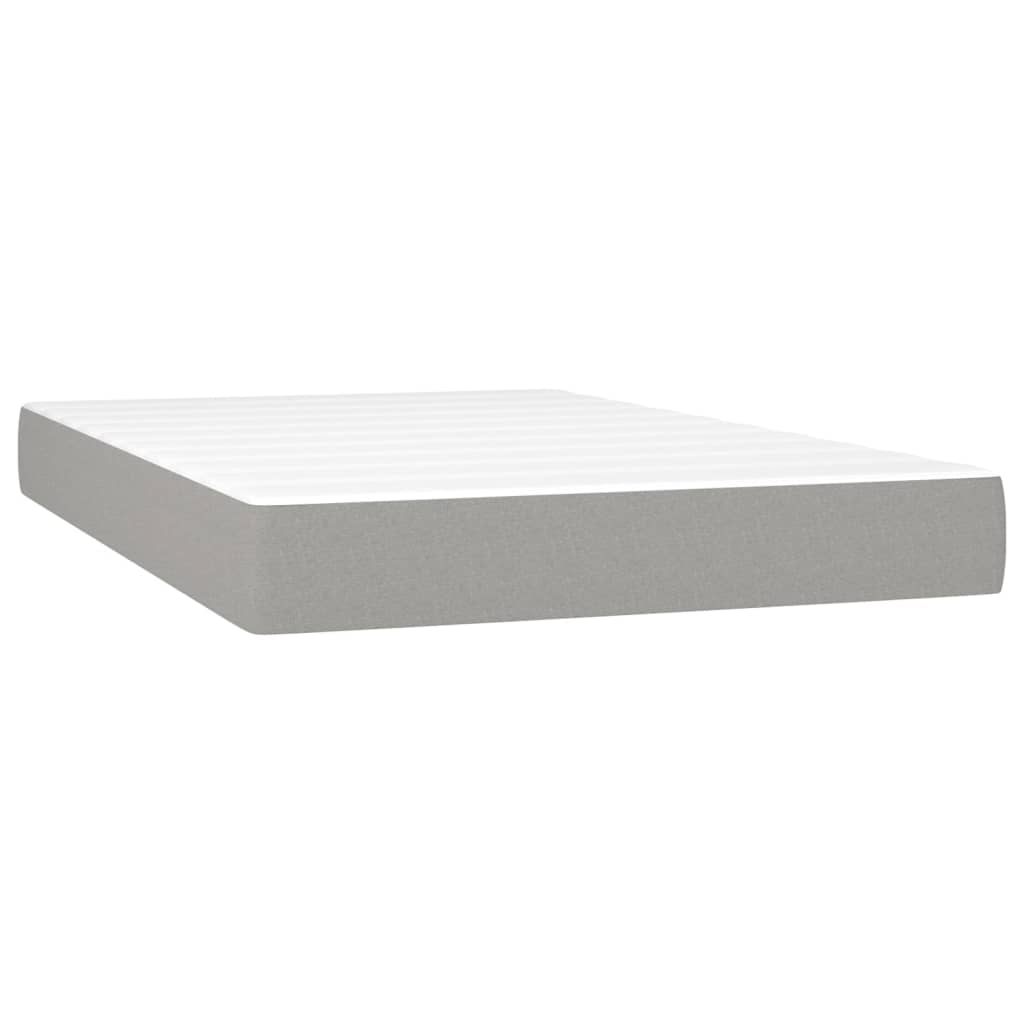 vidaXL Κρεβάτι Boxspring με Στρώμα Ανοιχτό Γκρι 120x200 εκ. Υφασμάτινο