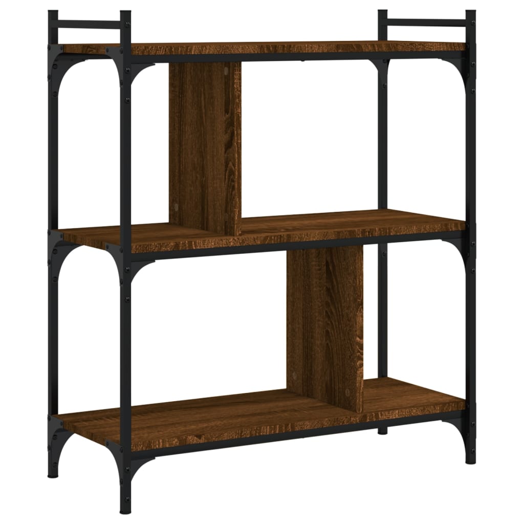 vidaXL Βιβλιοθήκη 3 Επιπέδων Καφέ Δρυς 76 x 32 x 88 εκ. Επεξ. Ξύλο