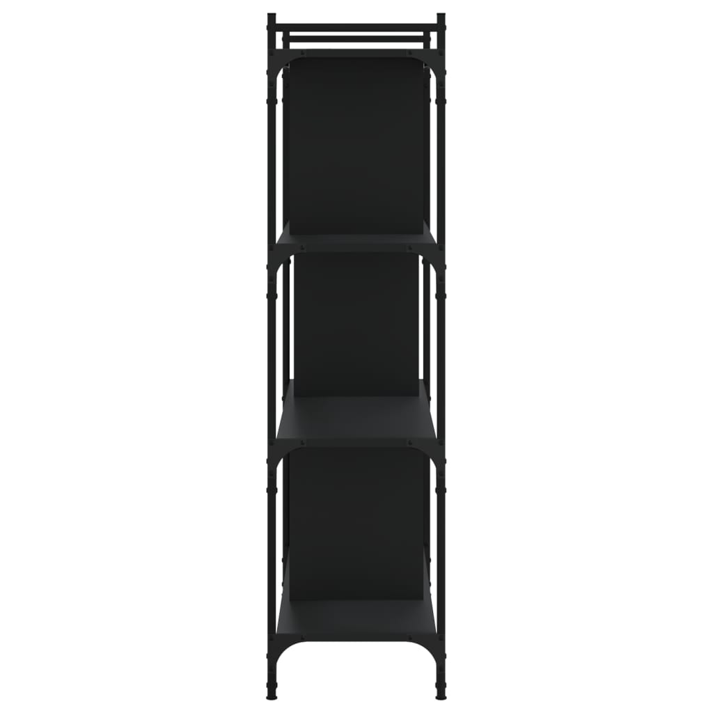 vidaXL Βιβλιοθήκη 4 Επιπέδων Μαύρη 76 x 32 x 123 εκ. από Επεξεργ. Ξύλο