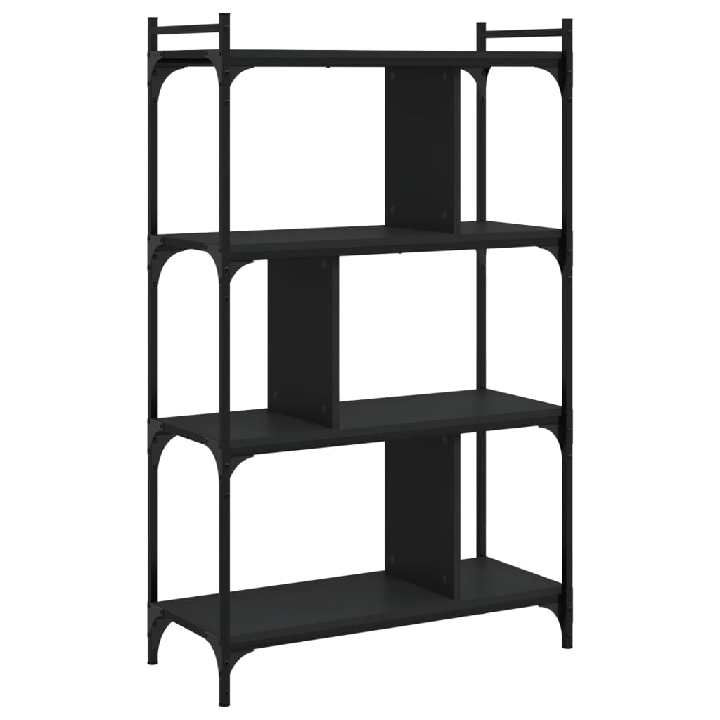 vidaXL Βιβλιοθήκη 4 Επιπέδων Μαύρη 76 x 32 x 123 εκ. από Επεξεργ. Ξύλο