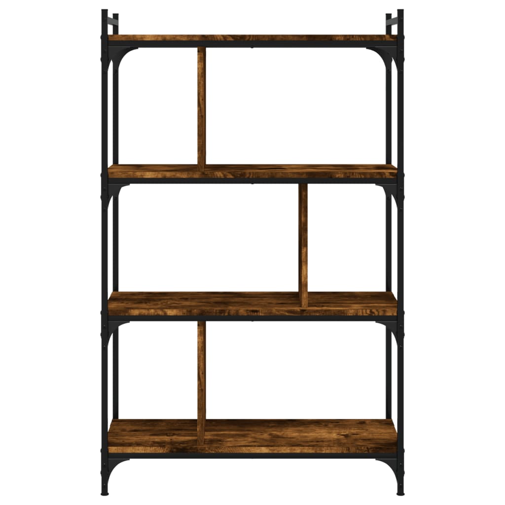 vidaXL Βιβλιοθήκη 4 Επιπέδων Καπνιστή Δρυς 76x32x123 εκ. Επεξ. Ξύλο