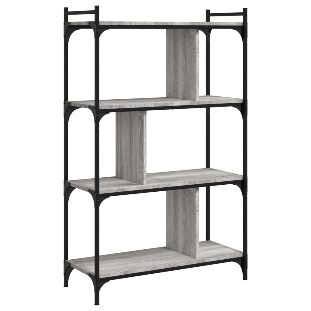 vidaXL Βιβλιοθήκη 4 Επιπέδων Γκρι Sonoma 76 x 32 x 123 εκ. Επεξ. Ξύλο