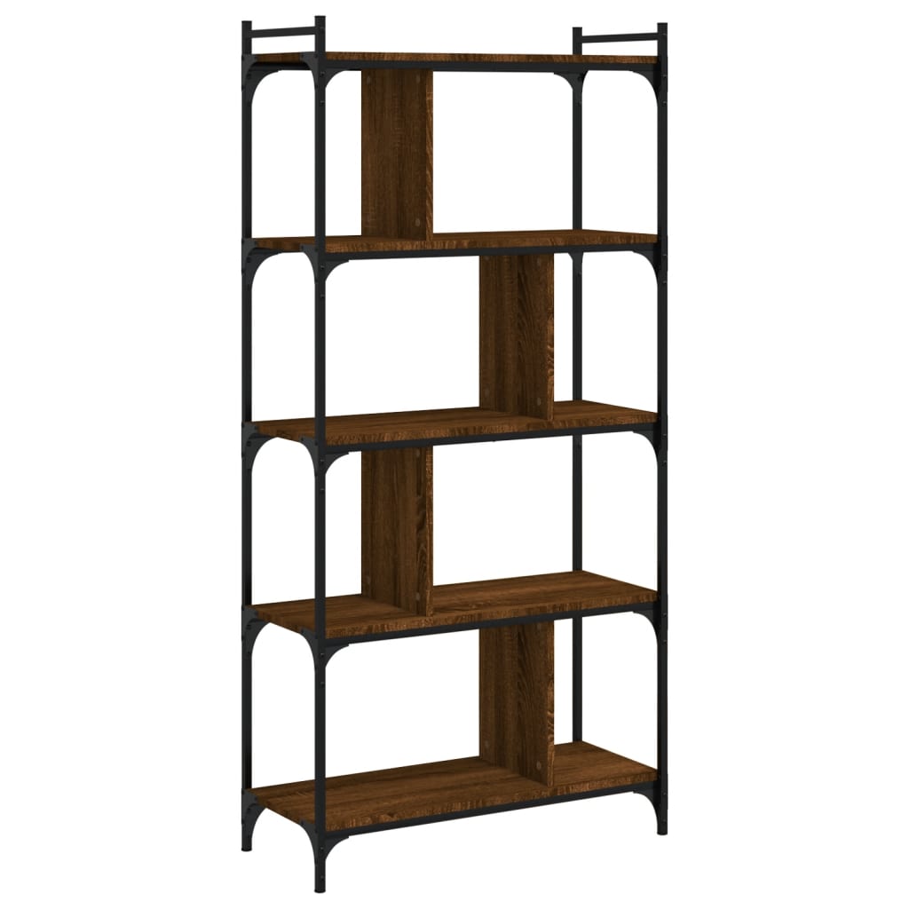 vidaXL Βιβλιοθήκη 5 Επιπέδων Καφέ Δρυς 76 x 32 x 158 εκ. Επεξ. Ξύλο