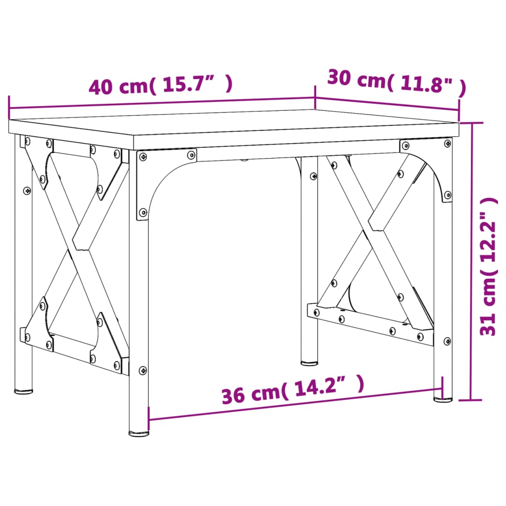 vidaXL Βάση Εκτυπωτή Μαύρη 40 x 30 x 31 εκ. από Επεξεργασμένο Ξύλο