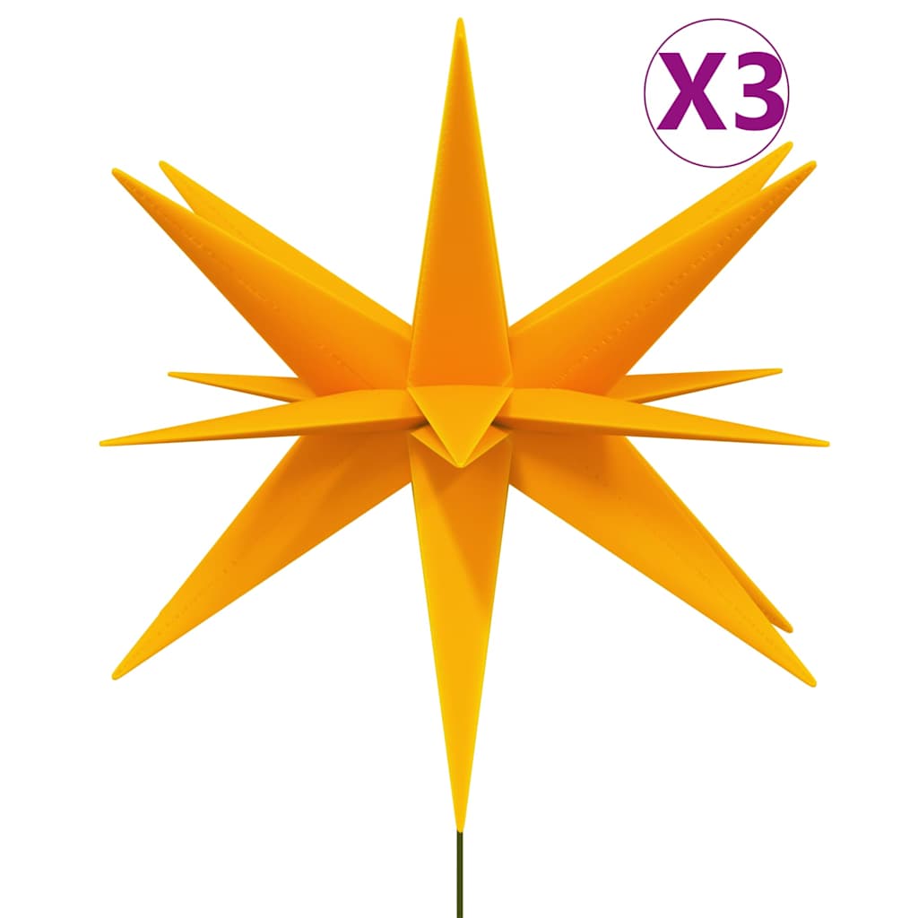 vidaXL Φωτιστικά Χριστ. με Ακίδες 3Τεμ LED Αναδιπλούμενα Κιτρίνα 35 εκ