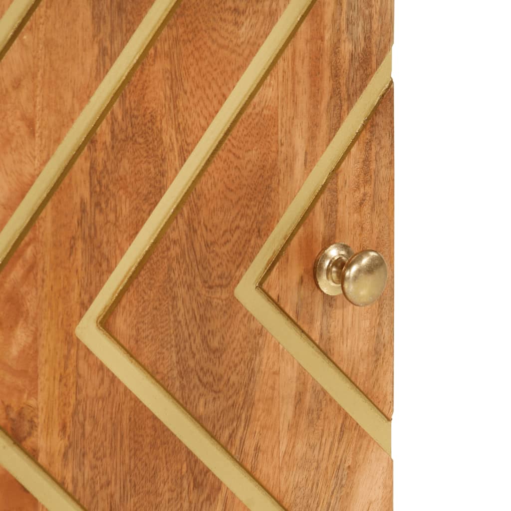 vidaXL Κομοδίνο Καφέ και Μαύρο 50x33x60 εκ. από Μασίφ Ξύλο Μάνγκο