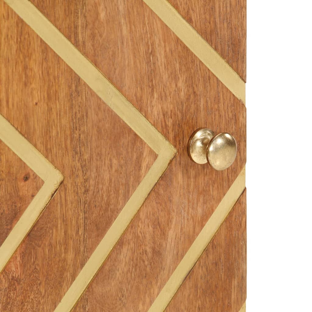 vidaXL Ντουλάπι Μπάνιου Καφέ/Μαύρο 38x33,5x58 εκ. Μασίφ Ξύλο Μάνγκο