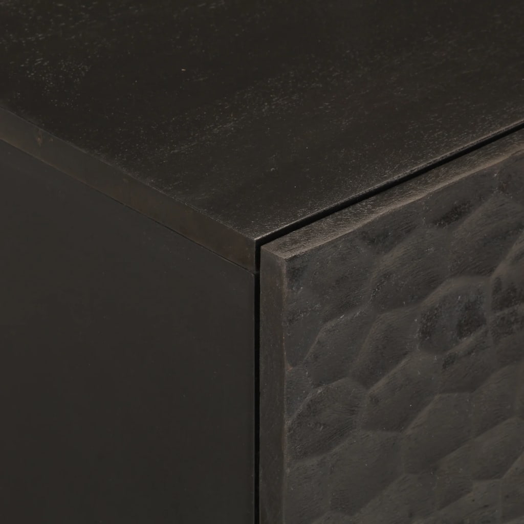 vidaXL Κομοδίνα 2 τεμ. Μαύρα 40 x 33 x 46 εκ. από Μασίφ Ξύλο Μάνγκο