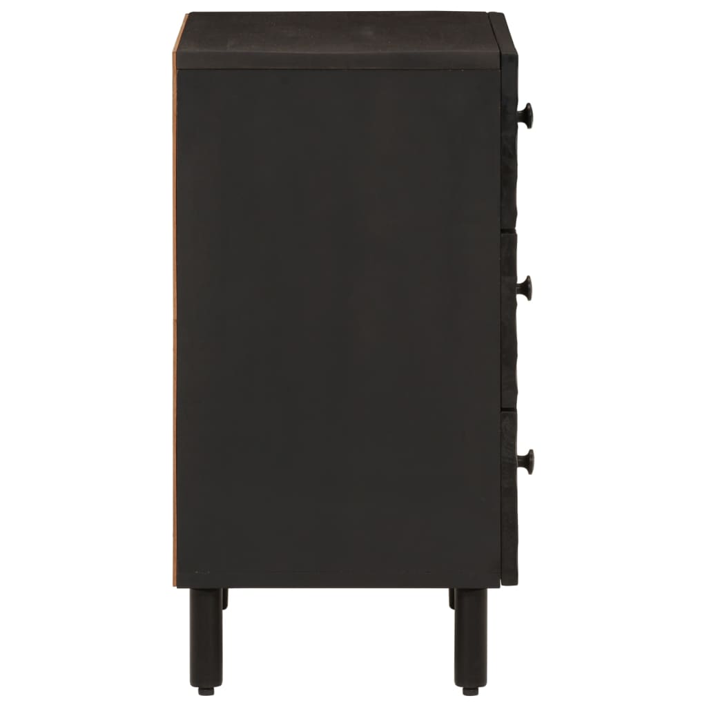 vidaXL Κομοδίνο Μαύρο 50 x 33 x 60 εκ. από Μασίφ Ξύλο Μάνγκο