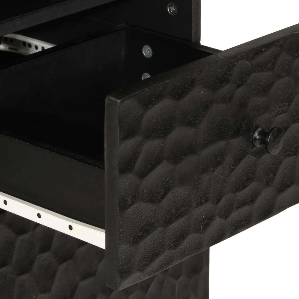 vidaXL Ντουλάπι Μπάνιου Μαύρο 38 x 33 x 160 εκ. από Μασίφ Ξύλο Μάνγκο