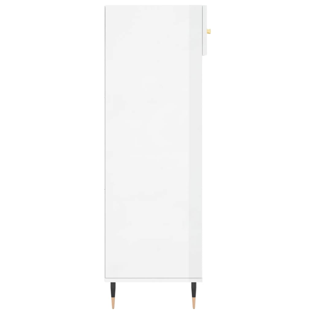 vidaXL Παπουτσοθήκη Γυαλιστερό Λευκό 60x35x105 εκ. Επεξεργασμένο Ξύλο