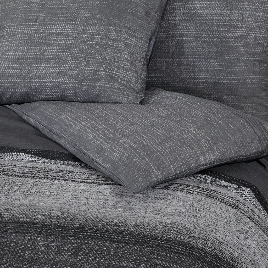 vidaXL Σετ Παπλωματοθήκης Σκούρο Γκρι 260 x 220 εκ. Βαμβακερό