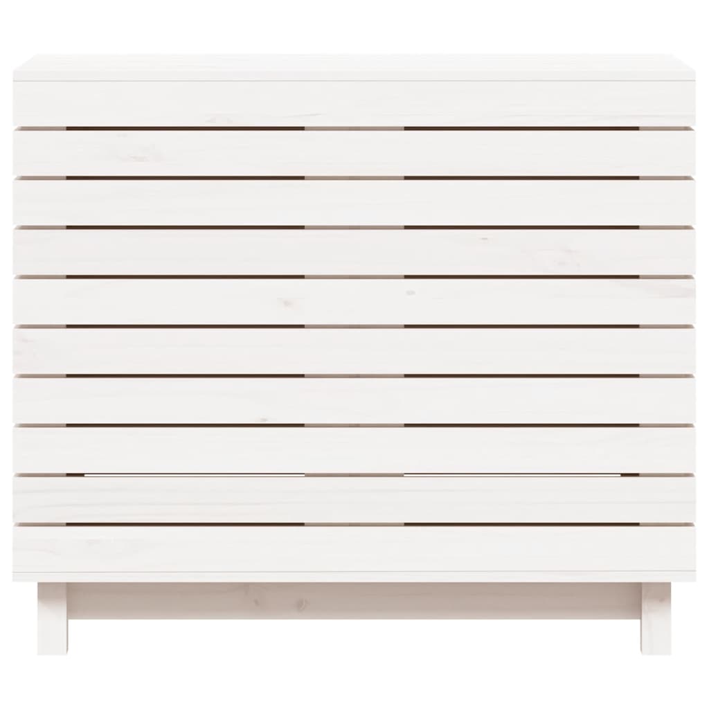vidaXL Καλάθι Ρούχων Λευκό 88,5x44x76 εκ. από Μασίφ Ξύλο Πεύκου
