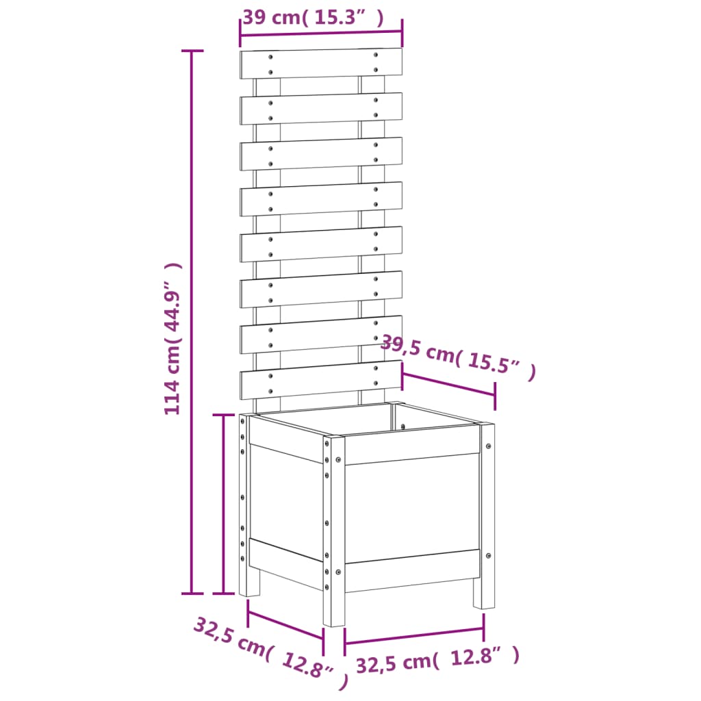 vidaXL Ζαρντινιέρα με Ράφι 39x39,5x114εκ. από Μασίφ Ξύλο Ψευδοτσούγκας