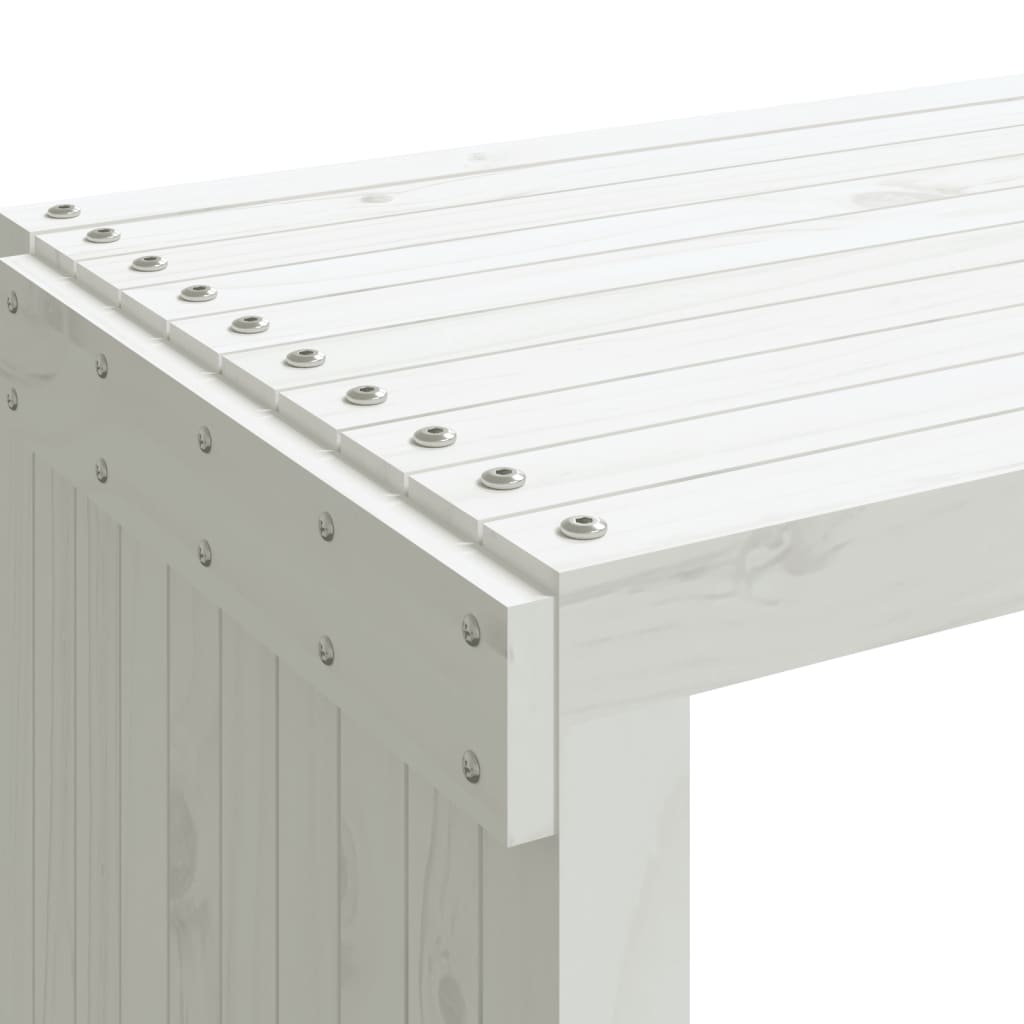 vidaXL Παγκάκι Κήπου Επεκτάσιμο Λευκό 212,5x40,5x45εκ. Μασίφ Πεύκο