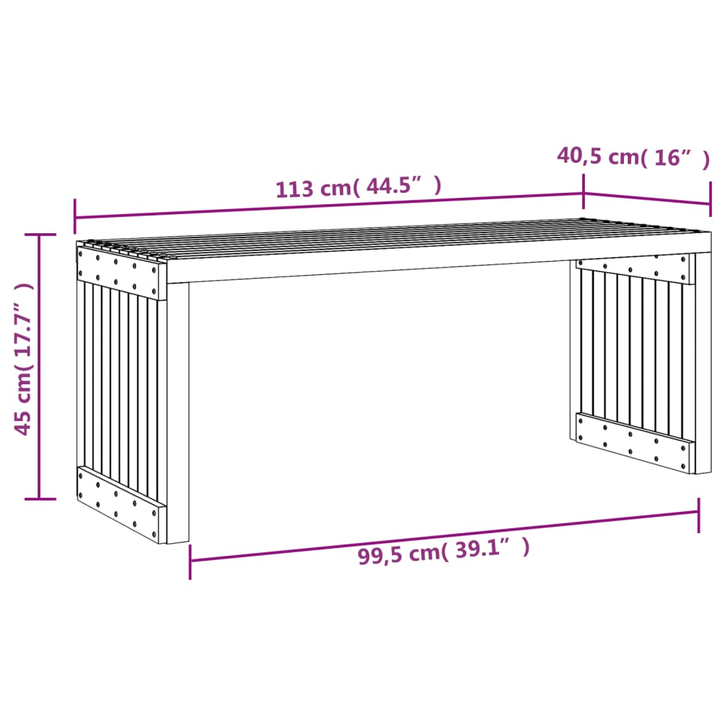 vidaXL Παγκάκι Κήπου Επεκτάσιμο 212,5x40,5x45 εκ Εμποτισμ. Ξύλο Πεύκου