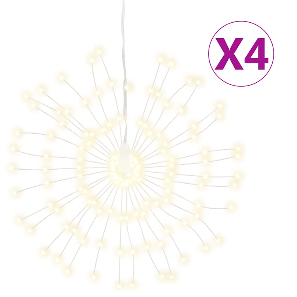 vidaXL Φωτάκια Χριστουγεννιάτικα 4 Τεμ. 140 LED Θερμό Λευκό 17 εκ.