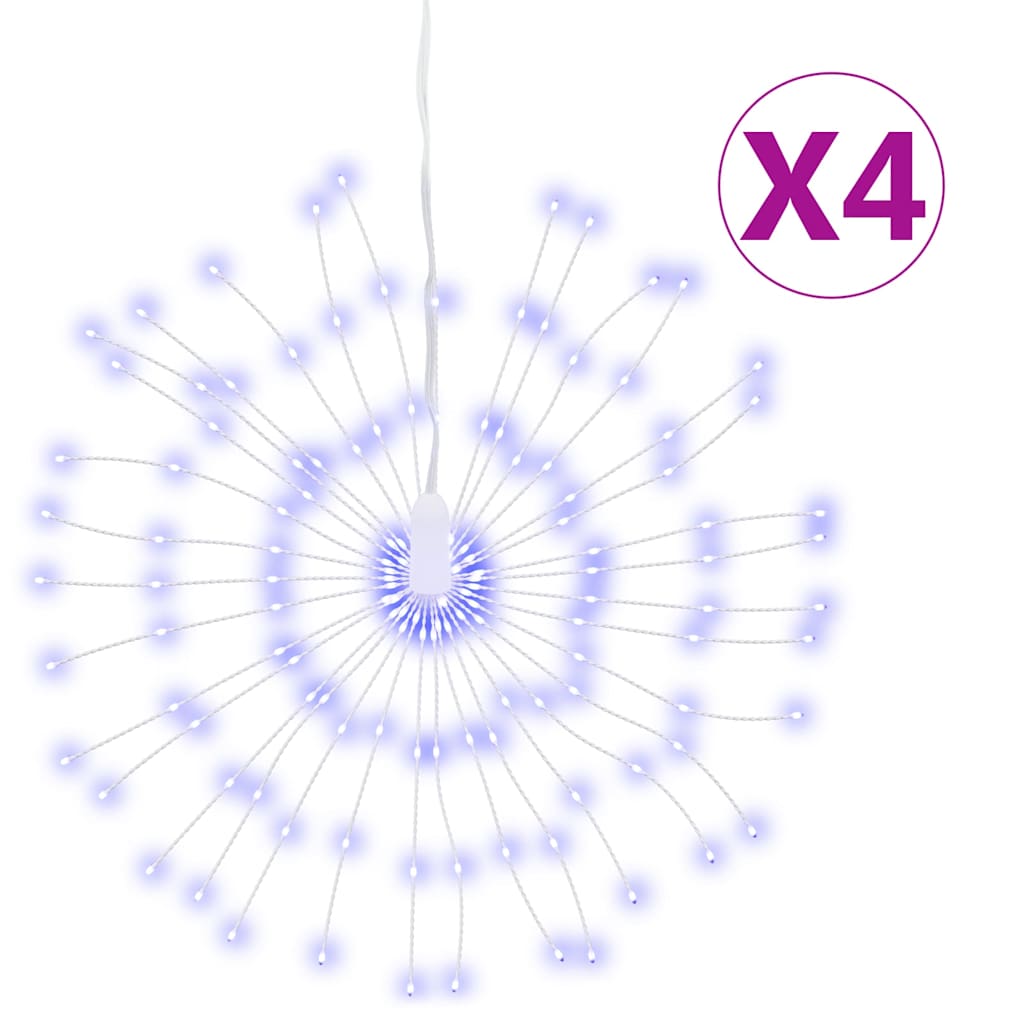 vidaXL Φωτάκια Χριστουγεννιάτικα 4 Τεμ. 140 LED Μπλε 17 εκ.