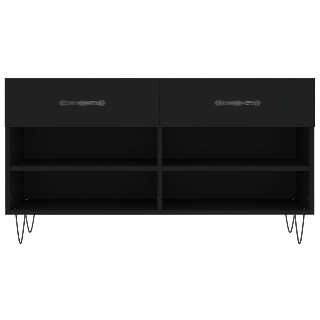 vidaXL Παπουτσοθήκη Μαύρη 102 x 35 x 55 εκ. από Επεξεργασμένο Ξύλο