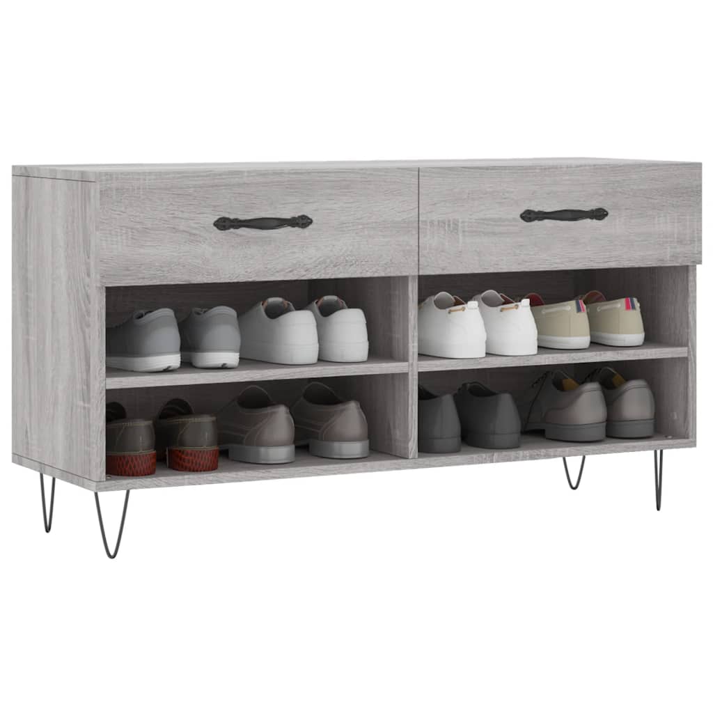 vidaXL Παπουτσοθήκη Γκρι Sonoma 102x35x55 εκ. από Επεξεργασμένο Ξύλο