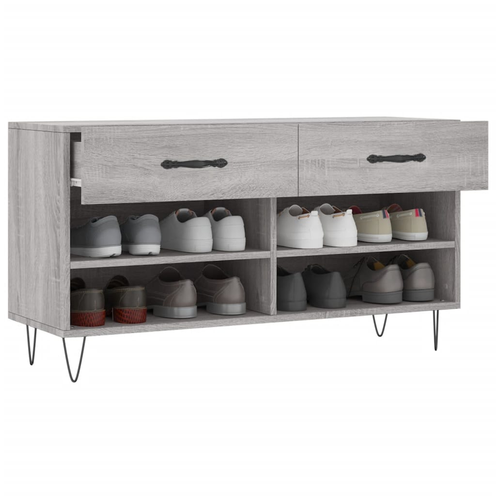vidaXL Παπουτσοθήκη Γκρι Sonoma 102x35x55 εκ. από Επεξεργασμένο Ξύλο