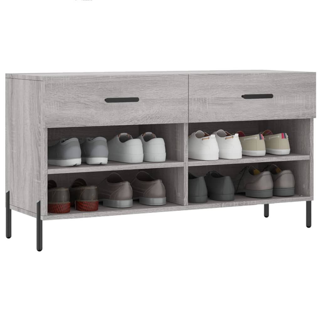 vidaXL Παπουτσοθήκη Γκρι Sonoma 102x35x55 εκ. από Επεξεργασμένο Ξύλο