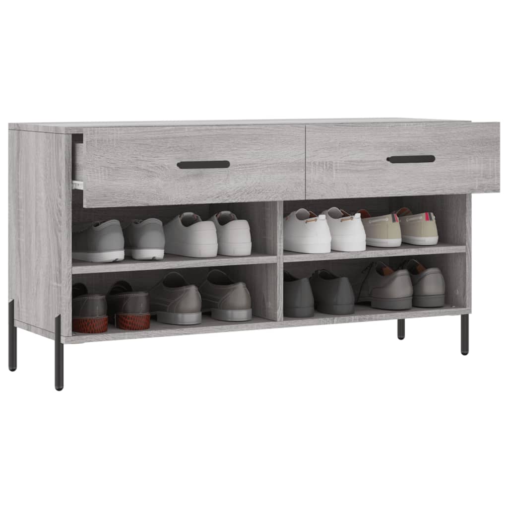 vidaXL Παπουτσοθήκη Γκρι Sonoma 102x35x55 εκ. από Επεξεργασμένο Ξύλο
