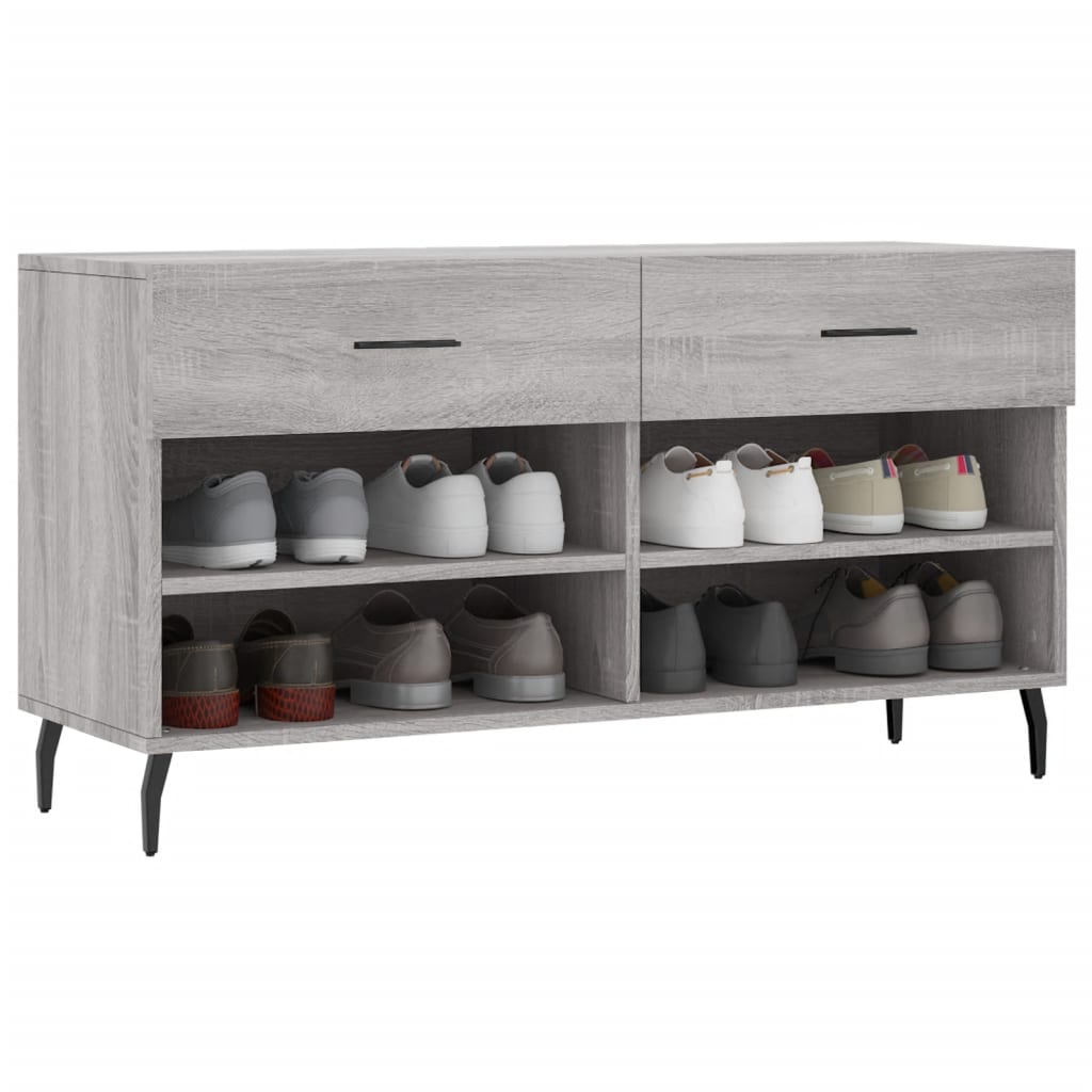 vidaXL Παπουτσοθήκη Γκρι Sonoma 102x35x55 εκ. από Επεξεργασμένο Ξύλο