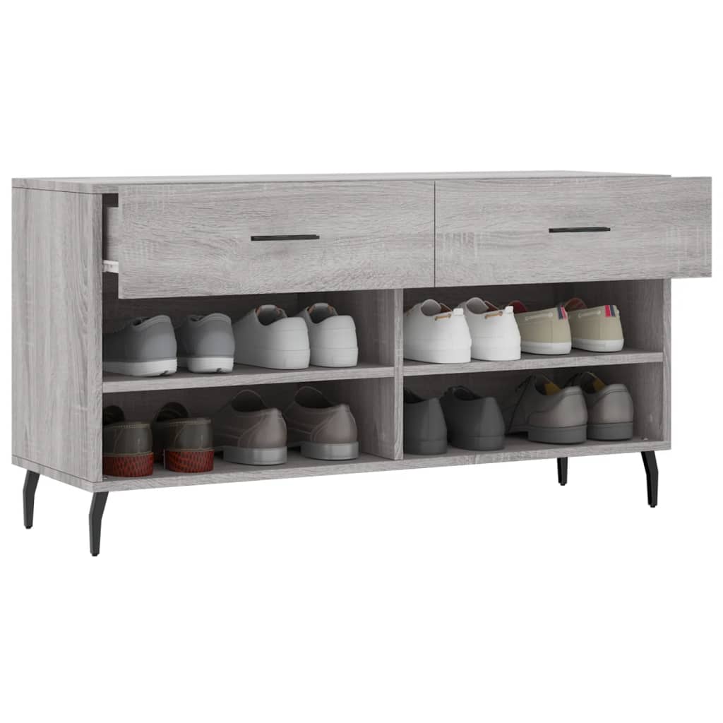 vidaXL Παπουτσοθήκη Γκρι Sonoma 102x35x55 εκ. από Επεξεργασμένο Ξύλο