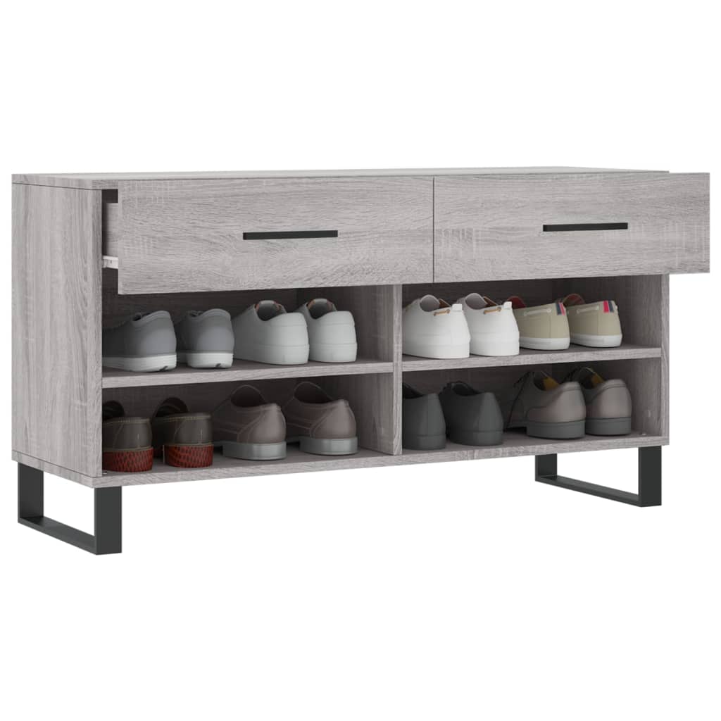 vidaXL Παπουτσοθήκη Γκρι Sonoma 102x35x55 εκ. από Επεξεργασμένο Ξύλο