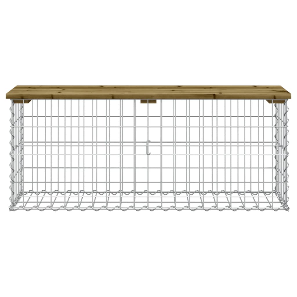 vidaXL Παγκάκι Κήπου Συρματοκιβώτιο 103x31,5x42 εκ. Εμποτ. Ξύλο Πεύκου