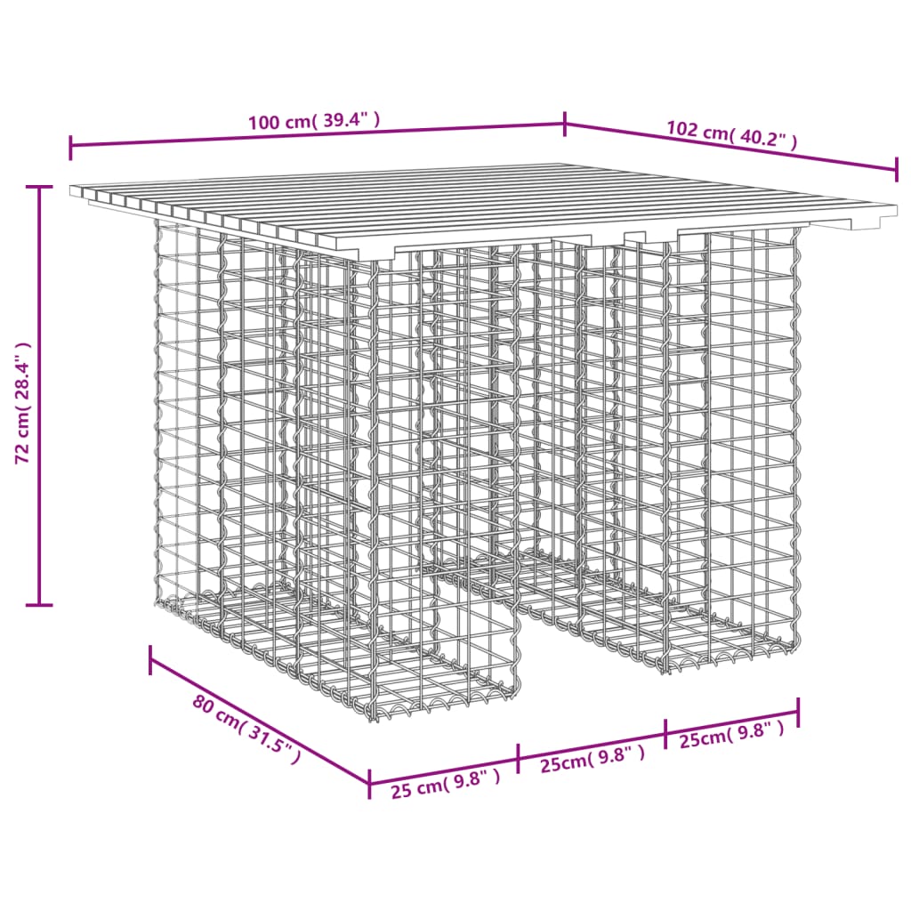 vidaXL Πάγκος Κήπου Συρματοκιβώτιο 100x102x72 εκ. Μασίφ Ψευδοτσούγκα