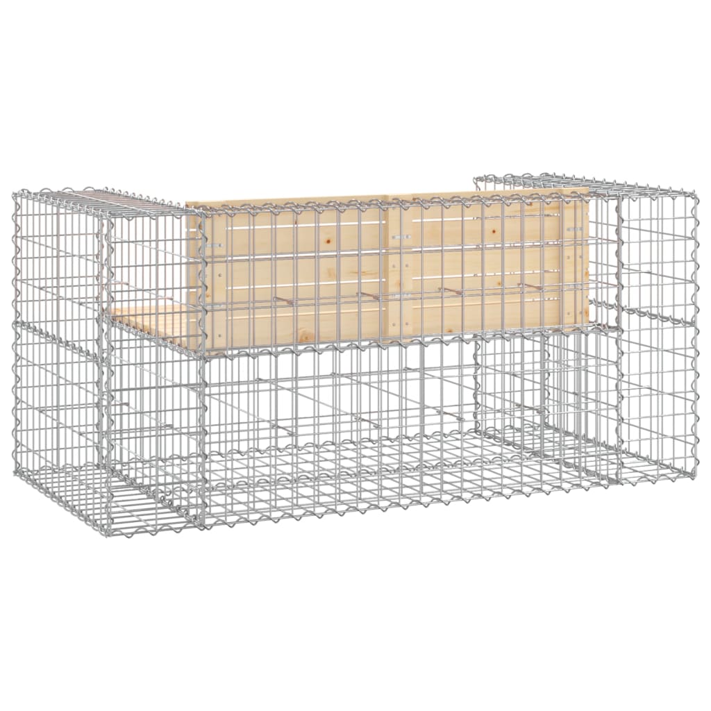 vidaXL Παγκάκι Κήπου Συρματοκιβώτιο 143x71x65,5 εκ. Μασίφ Ξύλο Πεύκου