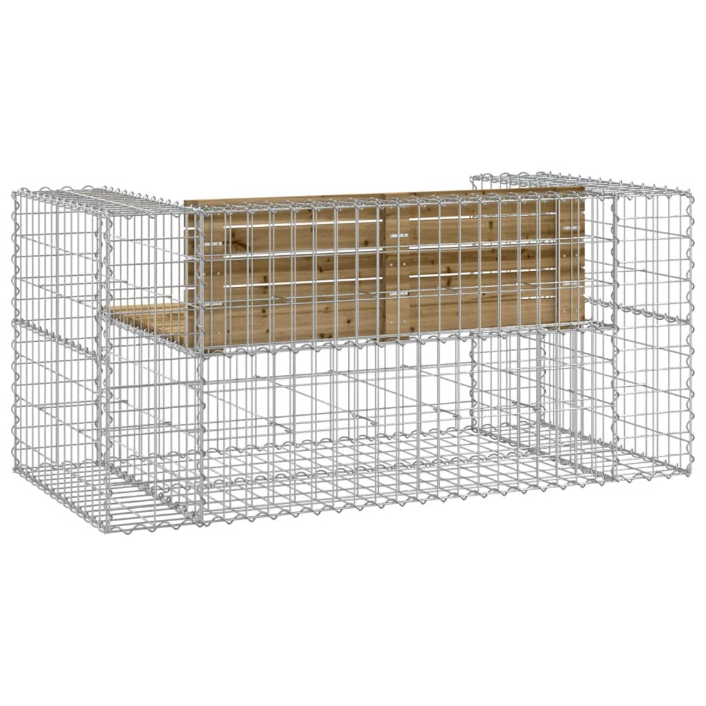 vidaXL Παγκάκι Κήπου Συρματοκιβώτιο 143x71x65,5 εκ. Εμποτ. Ξύλο Πεύκου