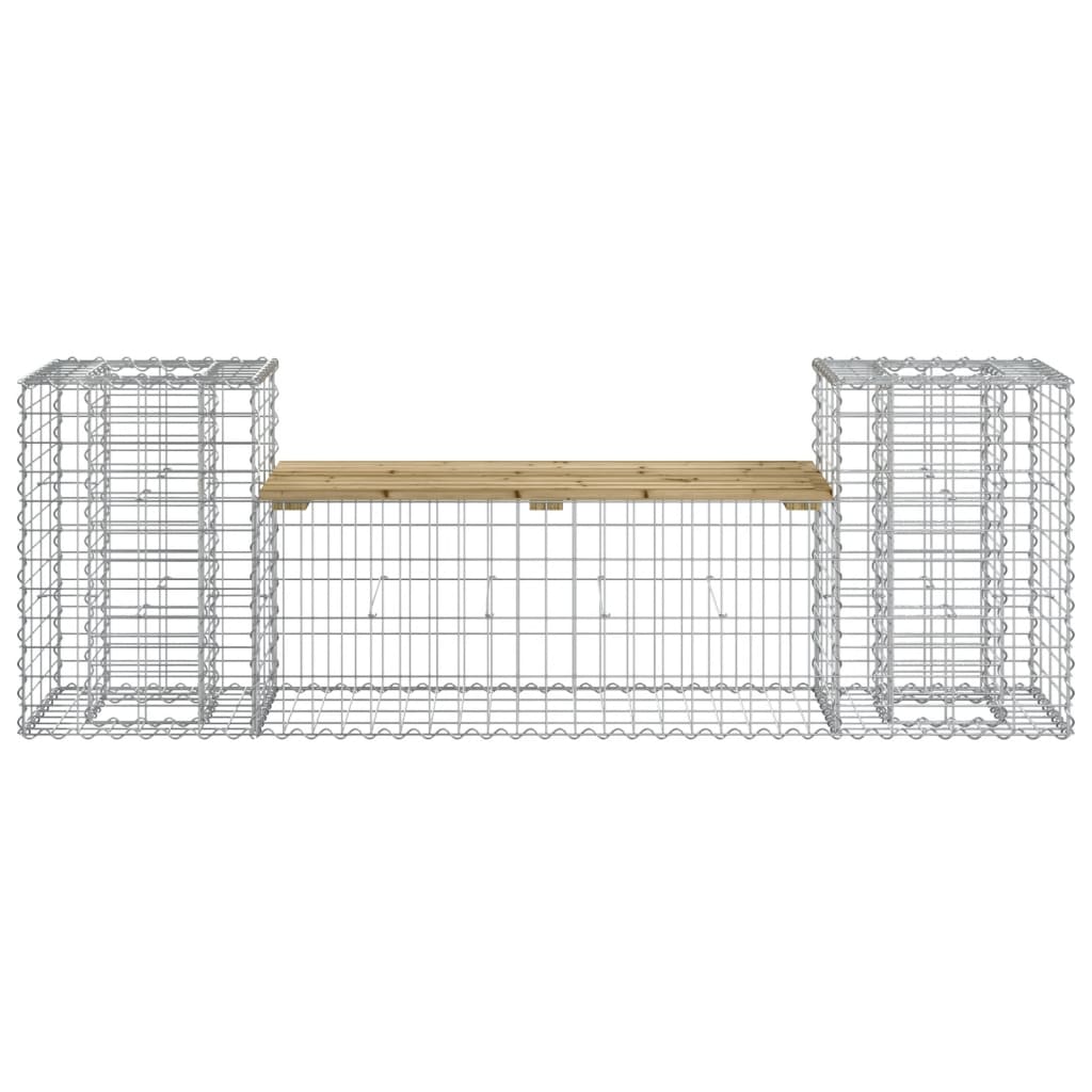 vidaXL Παγκάκι Κήπου Συρματοκιβώτιο 183x41x60,5 εκ. Εμποτ. Ξύλο Πεύκου
