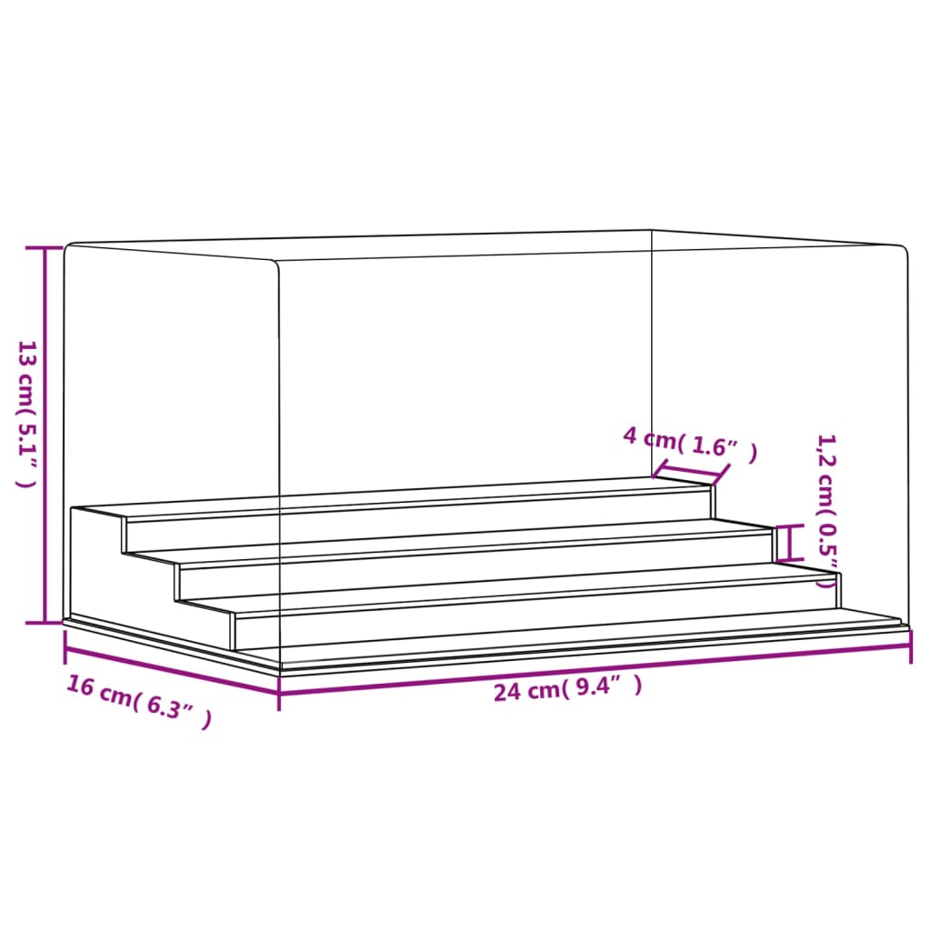 vidaXL Κουτί Βιτρίνα Διάφανο 24 x 16 x 13 εκ. Ακρυλικό