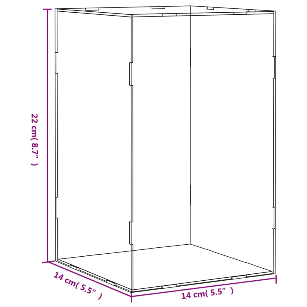 vidaXL Κουτί Βιτρίνας Διαφανές Ακρυλικό 14x14x22 εκ.